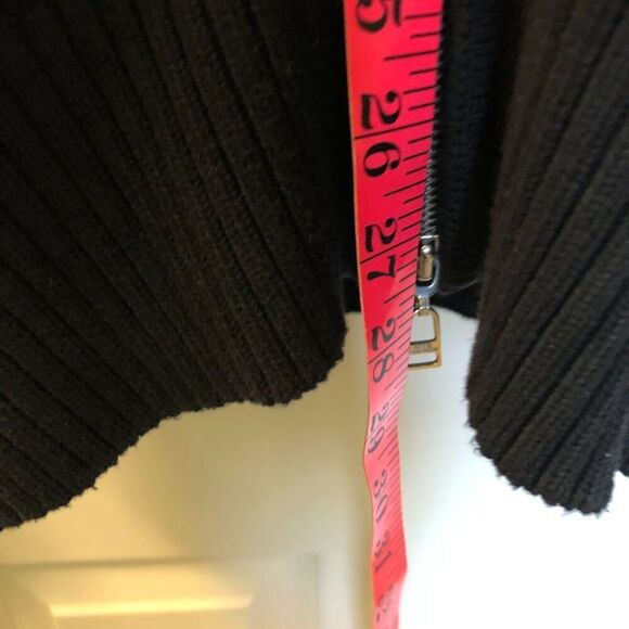 Alex Cannon Men's Black Full Zip Front Sweater Jacket Cardigan Mock Neck Large - Picture 6 of 6